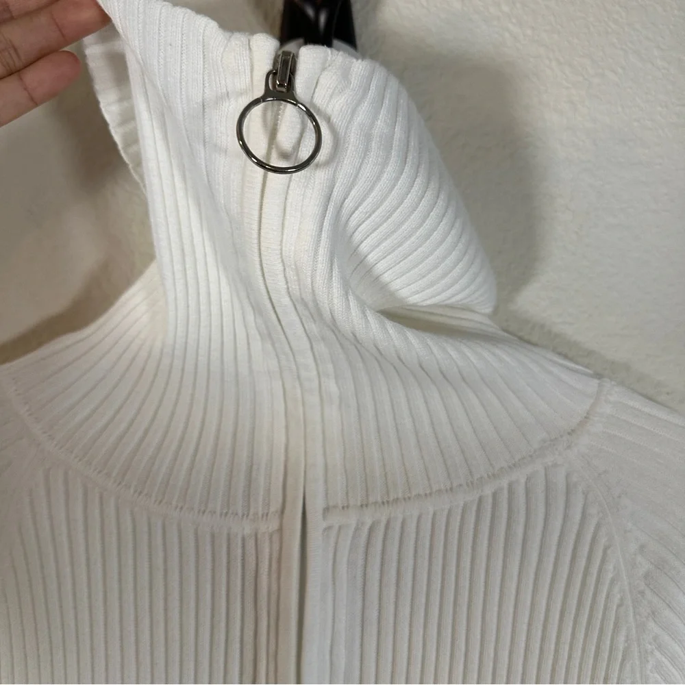 Guess Jeans full zip ribbed sailor sweater size large Y2K Bratz - Picture 3 of 6